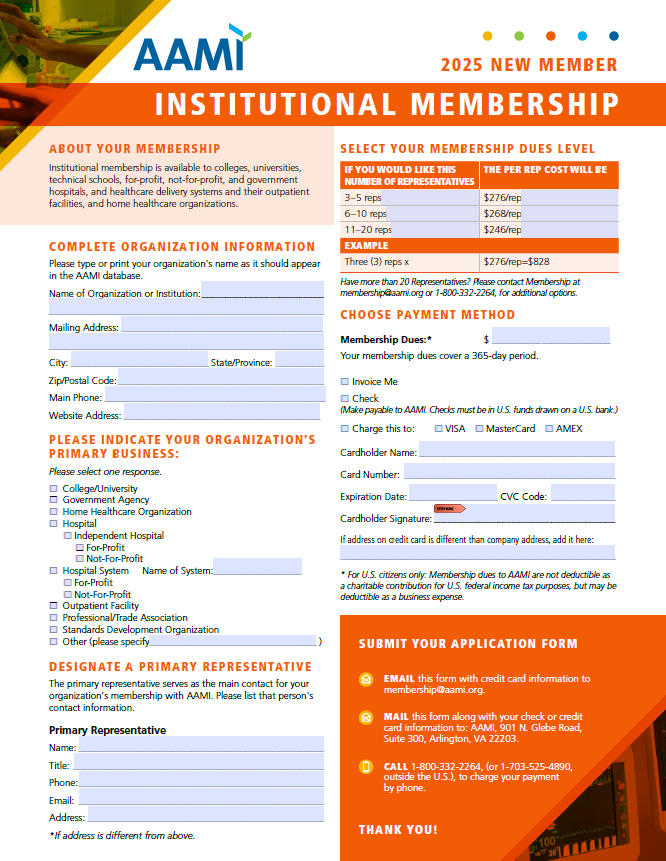 2025 New Institutional Membership Form